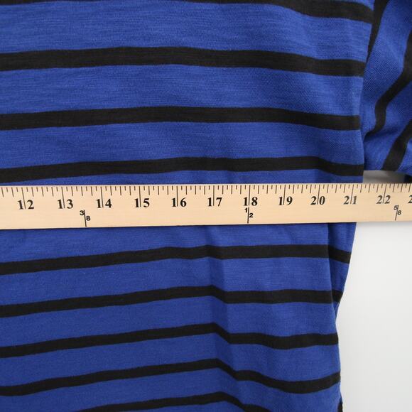 Levis Shirt Top Blouse Blue Black Stripes Striped Long Sleeve Boat Neck Size M - Picture 5 of 11